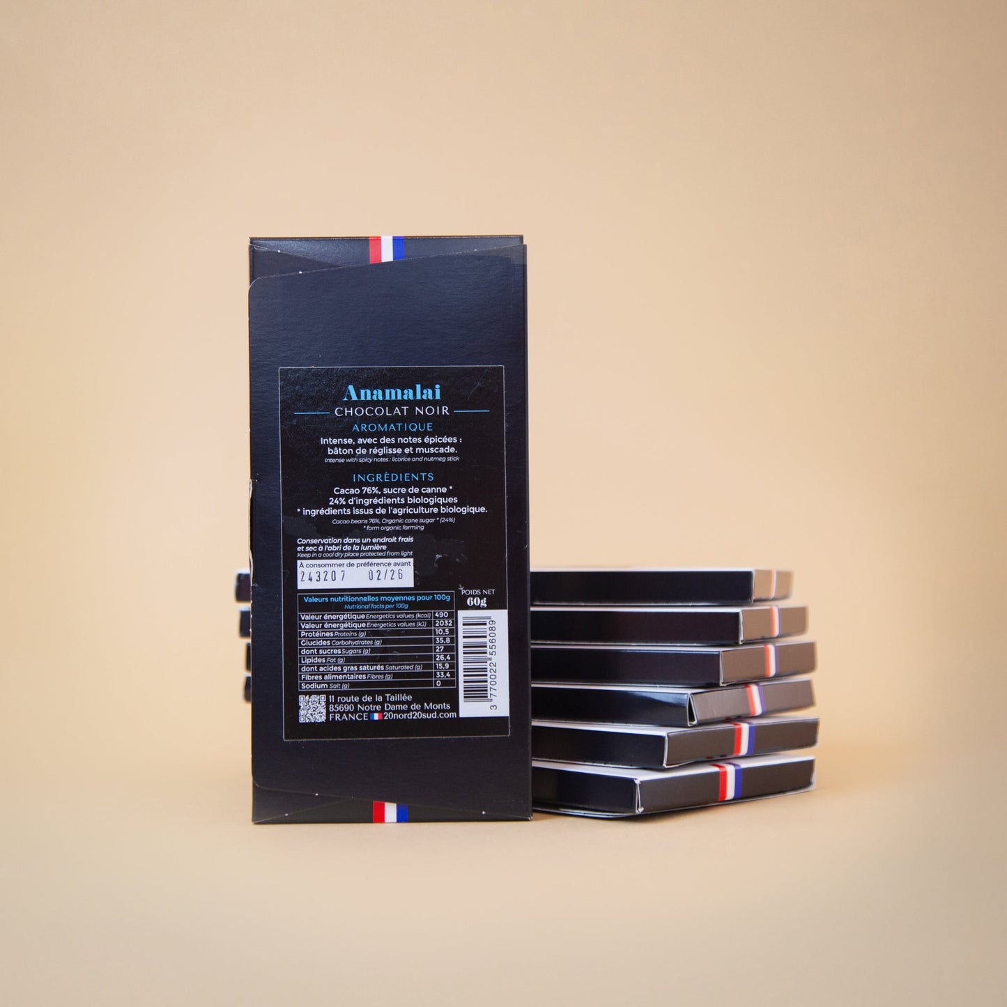 Tablette de chocolat noir grand cru 76% - Origine Inde